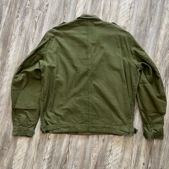 Vintage Swedish Military M/52 Field Jacket Green Canvas Size 52 Large - Picture 2 of 6